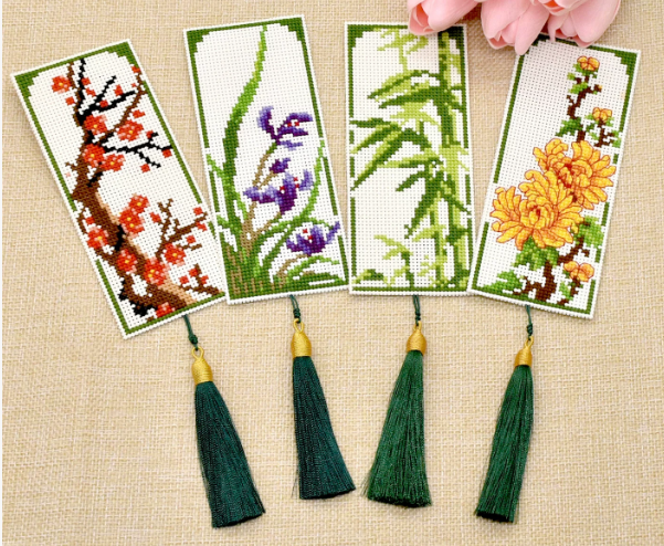 DIY-Sets Kreuzstich-Anhänger · Gelbe Blume Detail 2 bei Kleines Glück in Magdeburg