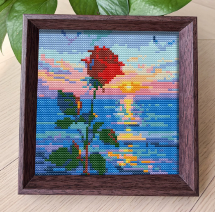 Cross-stitch kit - Sunset rose at Kleines Glück in Magdeburg