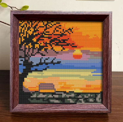 Cross-stitch kit - Sunset at Kleines Glück in Magdeburg