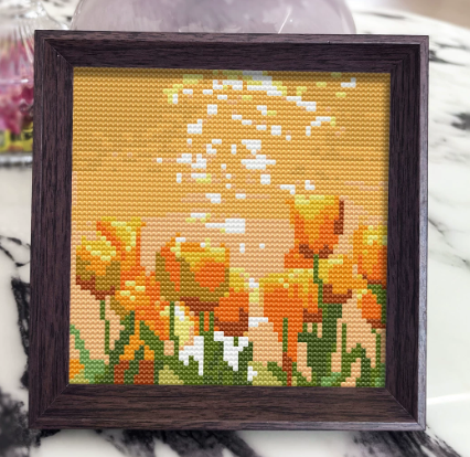 Cross-stitch kit - Sea of tulips at Kleines Glück in Magdeburg