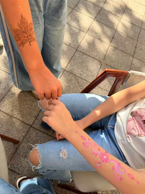 Guests showing their painted arms