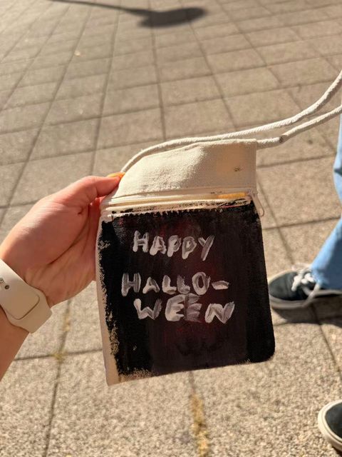 Dark Halloween design on a small zip bag
