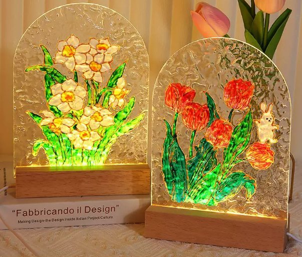 Glass painting night light DIY at Kleines Glück in Magdeburg