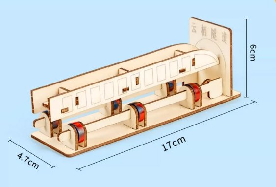 Maglev train wooden model kit at Kleines Glück in Magdeburg