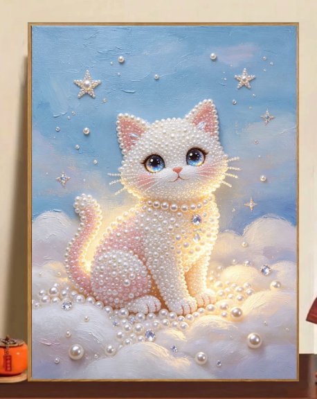 Pearl art · Cat at Kleines Glück in Magdeburg