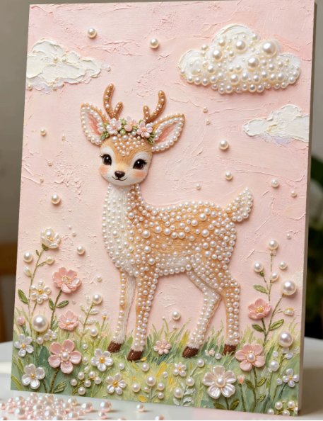 Pearl art · Deer in the woods at Kleines Glück in Magdeburg