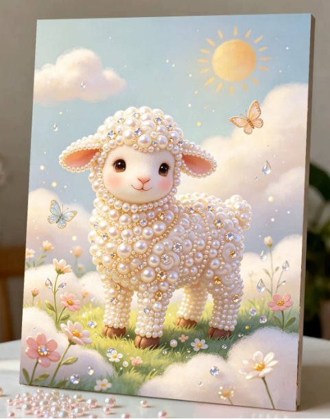 Pearl art · Little lamb at Kleines Glück in Magdeburg