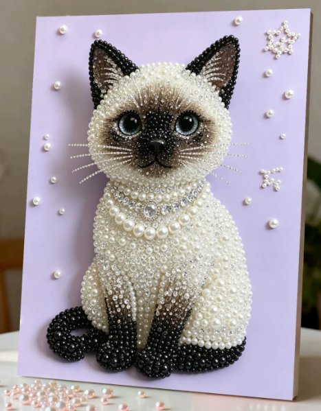 Pearl art · Short-haired Siamese cat at Kleines Glück in Magdeburg