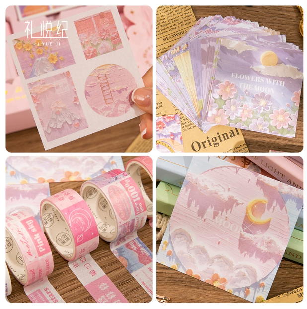 Handgefertigte Produkte Journal-Geschenkset · Rosa Detail 2 bei Kleines Glück in Magdeburg